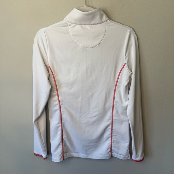 Peter Millar Masters Women’s Small Quarter Zip Athletic Pullover White and Pink - Picture 4 of 5